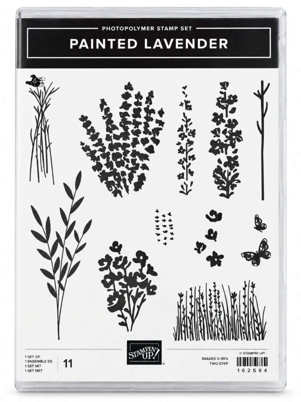 Stampin’ Up! Painted Lavender Photopolymer Stamp Set 162594 11pc Floral